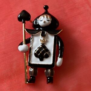 Black and White Playing Card Brooch